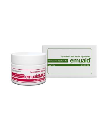 emuaid EMUAIDMAX Nail Fungus Eradicator Travel Kit - EMUAIDMAX Maximum Strength 0.5oz with Therapeutic Moisture Bar is Also Suitable for Cold Sores Rashes Psoriasis Severe Boils and Bumps Nodules