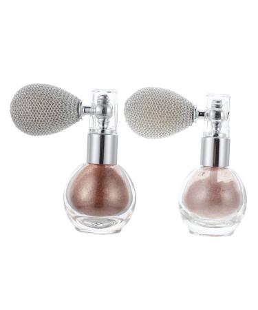 IWOWHERO 2pcs Spray Glitter Face High Gloss Spray Makeup Highlight Powder Women Body Highlighter Plastic