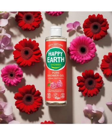 Happy Earth Shower Gel For Women and Men Shower gel 100 Natural Ingredients & Vegan Floral Patchouli 300 ML - Buy Online on GoSupps.com