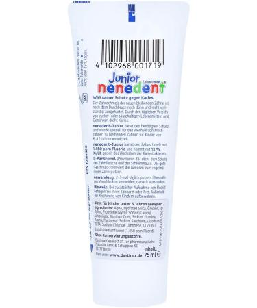 Nenedent Junior Toothpaste for Ages 6-12 | International Shipping Available - Buy Online on GoSupps.com