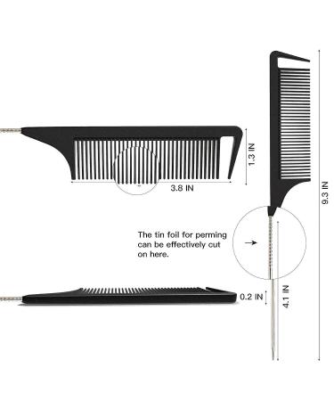 Yumflan Rat Tail Comb - Nylon Hair Comb for Braiding, Sectioning & Styling - Black 1PCS - Buy Online on GoSupps.com