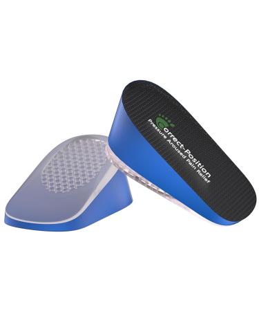 Correct Position Heel Lift Inserts Thick Heel Cushioning Height Increase Insoles Heel Cup Shoe Heel Inserts for Heel Spurs Heel Pain Plantar Fasciitis Achilles Tendonitis (1.8" Height Blue) 1.8" Height Blue
