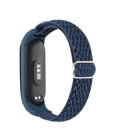 Adjustable Elastic Nylon Straps Compatible with Xiaomi Mi Band 6/Xiaomi Mi Band 5/Xiaomi Mi Band 4/Xiaomi Mi Band 3, Soft Breathable Sport Replacement Wristband for Women Men (Midnight Blue)