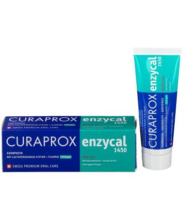Curaprox toothpaste Enzycal 1450 with 1450 ppm fluoride without SLS extra gentle on the gums 75 ml 4 pieces (4x 75ml)