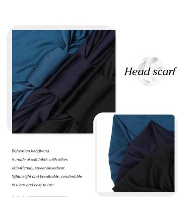 Shop Generse Wide Frontal Ligaments Black Boho Hair Bands - 3 Pack Elastic Headbands for Women & Girls - Yoga & Turban Style Accessories - Buy Online on GoSupps.com