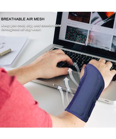 NuCamper Wrist Brace for Carpal Tunnel, Tendonitis, Arthritis Pain Relief - Right Hand-Navy Small/Medium - 1 Pack - Buy Online on GoSupps.com