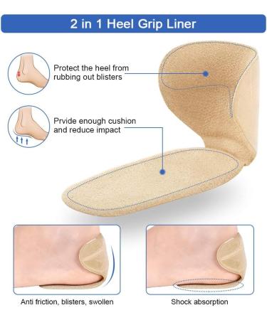 Haofy Heel Cushion - Self-Adhesive Anti-Slip Gel Inserts for High Heels & Pumps | Comfort & Protection for Large Shoes - Buy Online on GoSupps.com