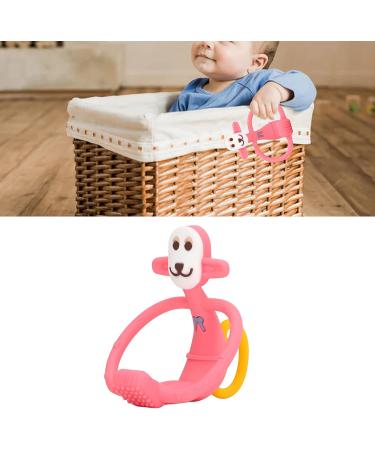 Monkey-shaped Pink Silicone Teething Toys Set for Infants - Food Grade Chew Kit - Buy Online on GoSupps.com