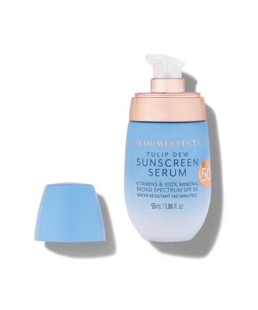 Bloomeffects - Tulip Dew Sunscreen Serum With Broad Spectrum Mineral SPF 50 (Water-Resistant Up To 40 Minutes) | Cruelty-Free Clean Beauty (1.86 fl oz | 55 ml)