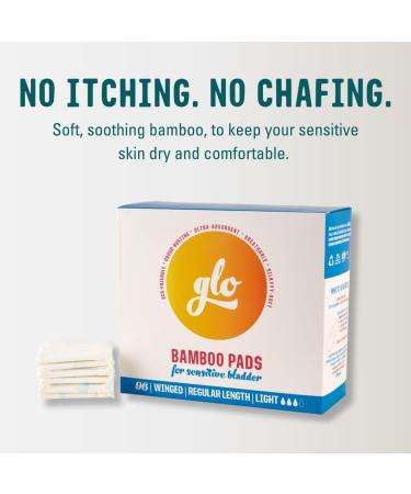 glo Natural Bamboo Light Incontinence Pads for Women - Ultra Secure Heavy Period Protection - Mega Pack of 96 Pads - Buy Online on GoSupps.com