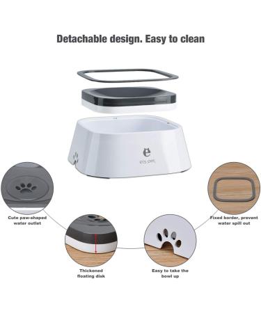Non Spill Dog Water Bowl 1.5L Anti-Choking Splash-Free Pet Bowl - Grey - Buy Online on GoSupps.com