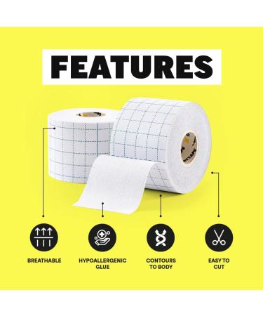 SPORTTAPE Fixation Tape 10cm x 10m - Non-Woven Dressing Retention Tape - Strong Adhesive Fabric - 3 Rolls - Buy Online on GoSupps.com