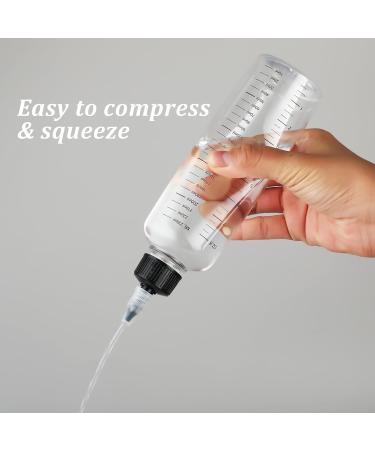 Sibba 8.5oz Applicator Bottle for Hair - Clear Dye & Oil Brush with Graduated Scale for Hair Styling - Professional Hairdressing Coloring Tool - Buy Online on GoSupps.com