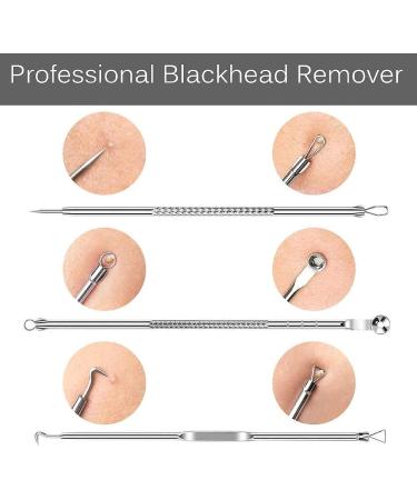 Blackhead Remover Pimple Extractor Tool Acne Kit - Blemish Treatment for Nose & Face Skin - Buy Online on GoSupps.com
