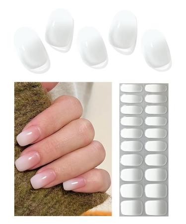 Wahrshei Wahrshei 23 x White Gradient Gel Nail Stickers Semi-Cured Gel Nail Stickers