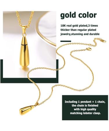 Personalized Prosteel Urn Chain Necklace - Memorial Ash Pendant with Cross Maria & Life Tree - 18K Gilded Stainless Steel - 55cm/50cm Chain - Buy Online on GoSupps.com