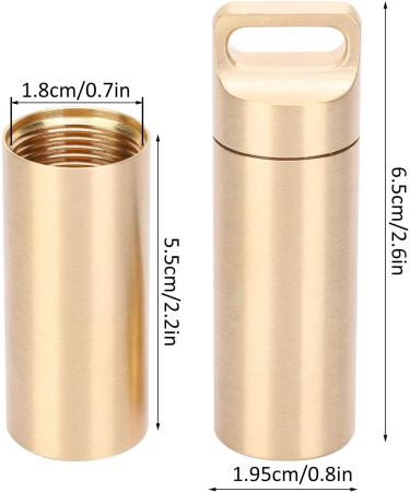 Waterproof Brass Pill Case Fob - Perfect for Hiking & Camping | Durable Travel Accessory - Buy Online on GoSupps.com