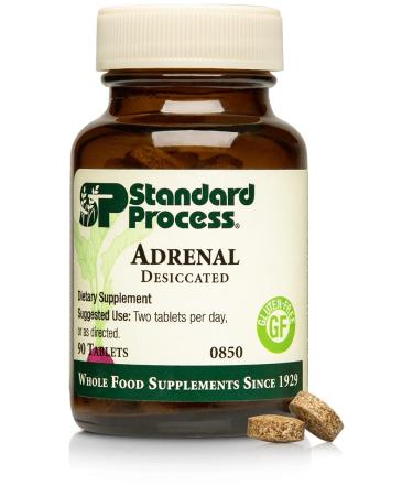 Standard Process- Adrenal Desiccated / Adrenal Support for Energy Production, Immune System Function and Adrenal Health, Gluten Free, 90 Tablets - Buy Online on GoSupps.com