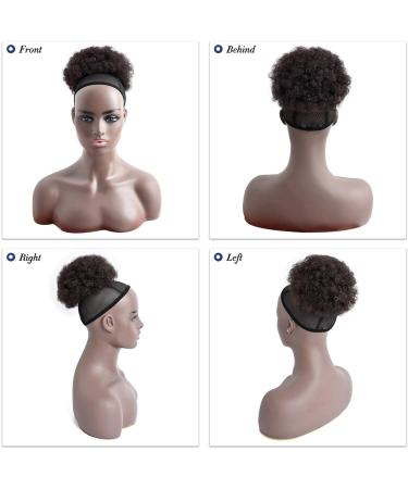 YAMEL Afro Puff Drawstring Ponytail Medium Bun Extension Red Brown Synthetic Updo Hair Piece for Black Women - Pack of 1 - Buy Online on GoSupps.com
