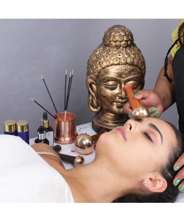 HealthandYoga(TM) Kansa Face and Foot Massager - Ayurvedic Bronze Benefits for Restoring Luster and Detoxification - Small Size - Buy Online on GoSupps.com