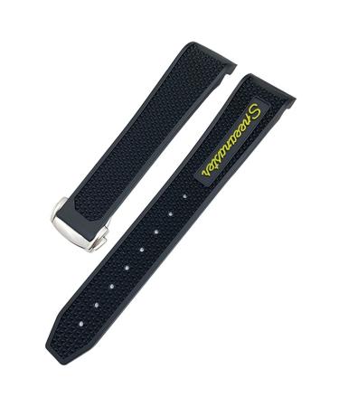 Enpap 18mm 19mm 20mm 21mm rubber watch straps Suitable for Omega Sxwatch Speedmaster 007 Seamaster 300 AT150 women Men's silicone wristband Yellow Round 22mm