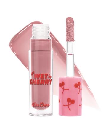 Lime Crime Wet Cherry Lip Gloss  Naked Cherry (Nude Blush) - Cherry Scented Lightweight  Plumping & Comfortable Ultra Glossy Sheen That Won't Stick - Long Lasting & Non-Sticky - Vegan Makeup