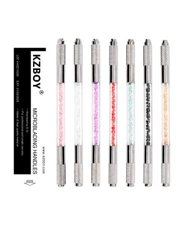 10 Multi-colors Double Sided Microblading Handles Individually Packaged with Lot # and Exp. Date for Microblades