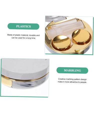 Hapinary Marble Pattern Contact Lens Box with Mirror | Travel-Friendly Lens Container & Carrier Bag - Buy Online on GoSupps.com