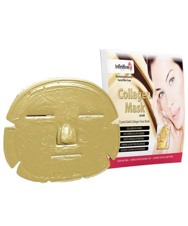 5 X New Infinitive Beauty Crystal 24k Gold Powder Gel Collagen Face Mask Mask Mask Sheet Patch Anti Aging Agging Skincare Anti Wrinkle Moisturising Moisture Hydrating Uplifting Whitening Remove Blemishes & Blackheads Product.Firmer Smoother Tone V