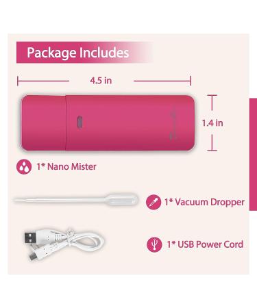 DenniesCare Nano Mister - Cool Mist Facial Sprayer for Lash Extensions | USB Rechargeable Mini Face Steamer in Rose Red - Buy Online on GoSupps.com