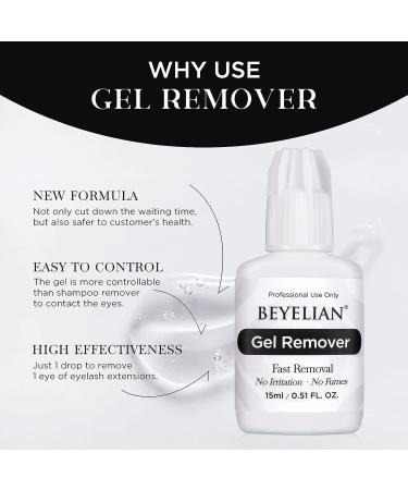 BEYELIAN Lash Extensions Remover 0.51 Fl Oz Professionally Formulated Gel - 60 Sec Dissolution Time for Individual Lash Extensions Adhesive (15ml) - Buy Online on GoSupps.com