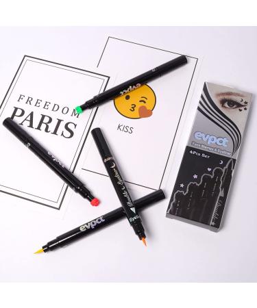 BINGBRUSH 4Pcs Double-head Liquid Stamp Eyeliner - 5 in 1 Shapes Face Stamps Makeup, Waterproof and High Pigment Liquid Eyeliner - Colorful and Slim Gel Felt Tip - Buy Online on GoSupps.com