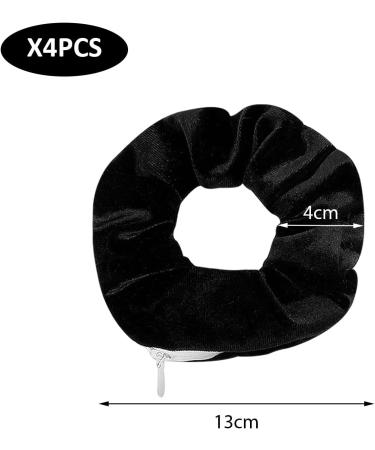4 Pieces Women's Hair Ties Velvet Zip Hair Ties Travel Gadgets Secret Hair Ties Soft Ponytail Hair Ties Ball Head Curly Hair Ties - Buy Online on GoSupps.com