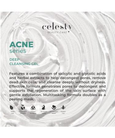 Celesty Beauty Facial Acne Cleanser Gel Deep Face Pore Cleansing Large 6.7 oz - Buy Online on GoSupps.com