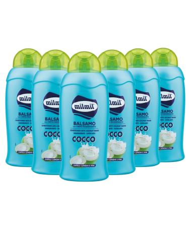 Milmil Milmil | Hair Balm with Coconut Oil Regenerating Softening and Detangling Cream For Long and Fine Hair - 6 x 500ml