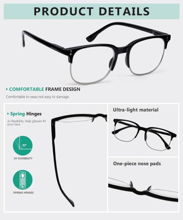 Eyekepper 4-Pack Progressive Multifocus Reading Glasses - Blue Light Blocking Unisex +2.50 Diopters No Line Multifocal Readers - Buy Online on GoSupps.com