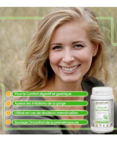 Yarrow Labofloral 150 capsules dosed at 200 mg - Food supplement - Digestion respiration - Made in - Buy Online on GoSupps.com