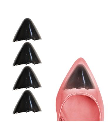 Toe Inserts for Shoes Toe Inserts to Make Shoes Fit Tighter Heels Toe Inserts Shoe Filler Toe Plug for Too Big Shoes Women Men (2 Pairs Black Pointy)