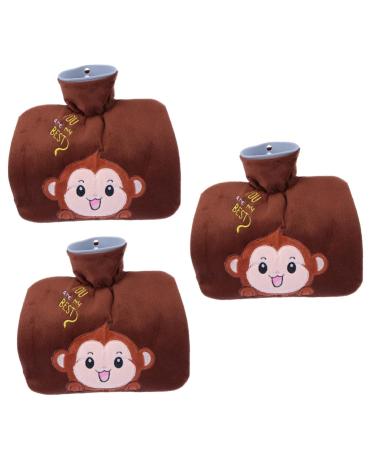 Gleavi 3st plush heating bag Winter trading water sac Handwash Sweet Heat bottle Children Hot Water Affen-Wermasschenbaga