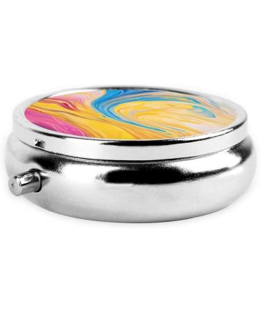 Colorful Tie Dye Mini Round Pill Box - 3 Compartment Travel Organizer for Home & Office - Buy Online on GoSupps.com