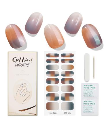 JMEOWIO Nail Foil Brown Green Gel Nail Foils Self-Adhesive Nail Sticker UV Curing Decoration Nail Design Accessories