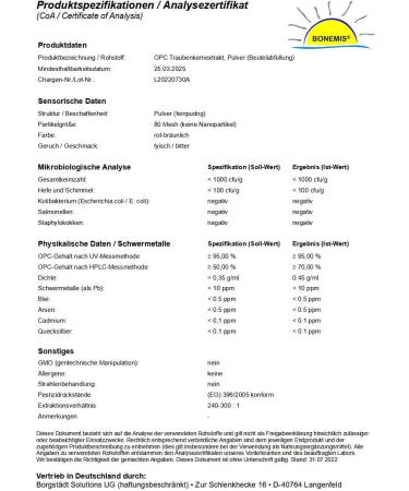 Premium OPC Grape Seed Extract Powder 95% - 500g (2x250g) | Bonemis - High Antioxidant Health Supplement - Buy Online on GoSupps.com