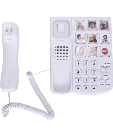 LIKJ Big Button Corded Phone LD 858HF Hands-Free Dial Photo Memory Desktop Telephone One-Touch Dialing Landline Phones with 7 Home Number 1 SOS Number 1 Meal Order Number for Seniors Elderly Home - Buy Online on GoSupps.com