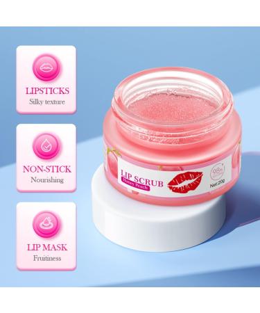 Honey Peach Lip Scrub Exfoliator 20g Natural Lip Exfoliator Scrub Hydrates and Softens Lips Dilutes Lip Lines Brightens Lip Care - Buy Online on GoSupps.com