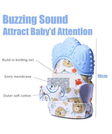 Buy 2 Pieces BPA-Free Children's Teething Gloves | Food-Safe Washable & Durable Baby Bite Ring Toys - Protects Against Scratches (Blue) - Buy Online on GoSupps.com