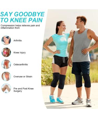 Acwoo Knee Support Bandage - Adjustable Patella Brace for Men & Women | Knee Pain Relief & Meniscus Tear Support (2 Pieces Size L) - Buy Online on GoSupps.com