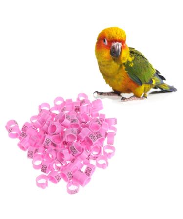 Yanhonin 100pcs 10mm Identify Ring Pigeon Training Supplies Bird Bands with Leg Number Pink