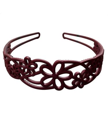 Yazon 5pcs Wide Flower Headbands for Girls Women - Plastic Hairbands with Teeth - Hard Hair Hoops - Model3 - Buy Online on GoSupps.com