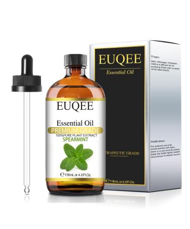 EUQEE Spearmint Essential Oil 118ml Pure Spearmint Oil Aromatherapy Essential Oil Natural Essential Oils for Diffusers for Home Humidifier Relax Spearmint 118.00 ml (Pack of 1)