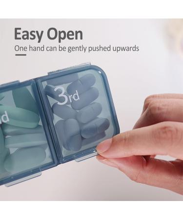 Buy Pill Organizer Plus - 7 Compartment Travel Medicine Box | Large Capacity Portable Vitamins Case - Blue - Buy Online on GoSupps.com